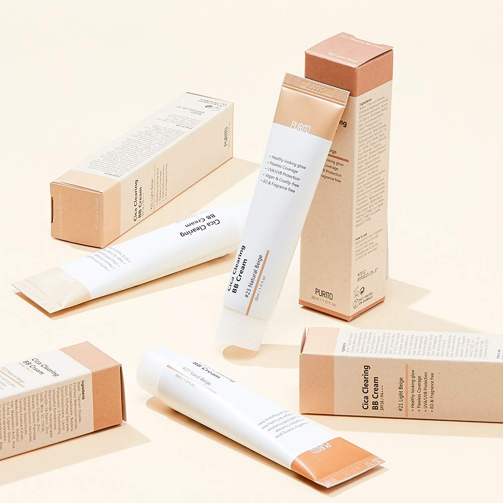 BB-крем для чувствительной кожи с экстрактом центеллы Purito Cica Clearing BB Cream - тон 13 -Neutral Ivory